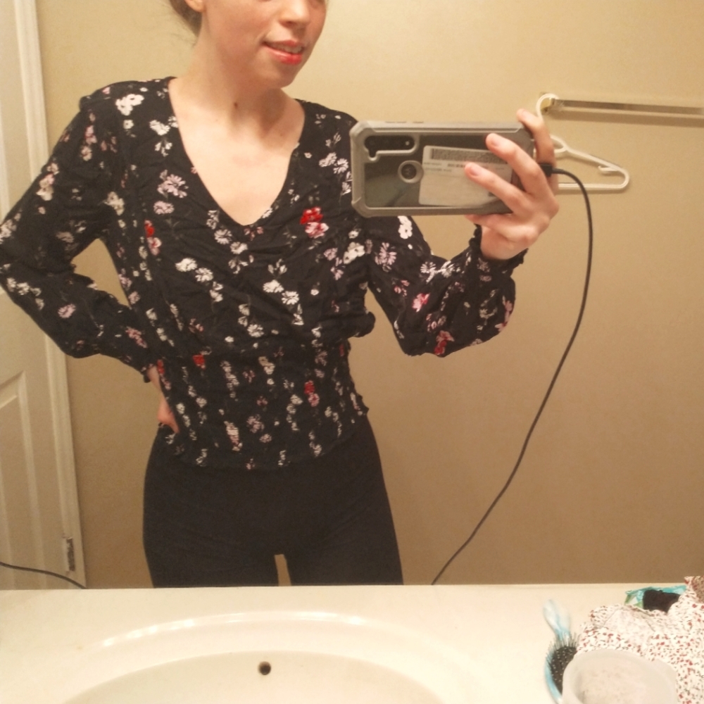 2 for 10$ Black floral print blouse